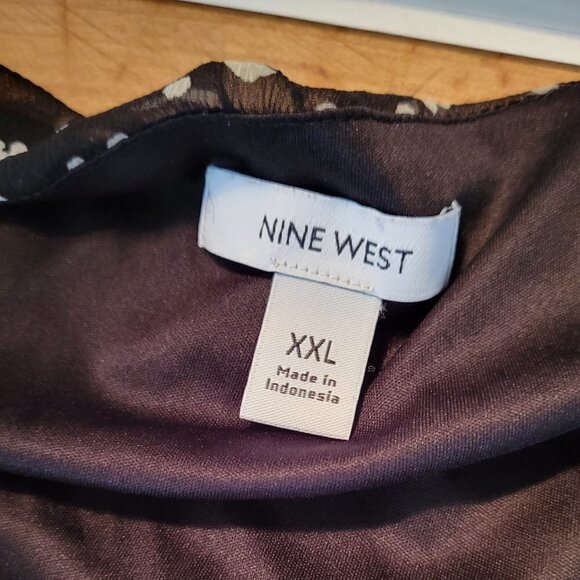 Nine West Sheer Sleeve Printed Top Size XXL - Picture 5 of 9